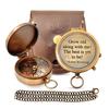 Brass Directional Engraved Compass, Baptism Gifts for Boys Girls, First Communion, Christian Gifts for Men, First Confirmation Gifts for Boys, Inspirational (#4 Grow Old Along with Me) view 1