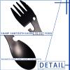 5 in 1 Sporks Stainless Steel Camping, Spoon Fork Knife Combo with Bottle Can Opener, Multifunctional Travel Utensil for Outdoor Backpacking, Hiking, Hunting, Fishing (Black) view 3