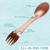 5 in 1 Sporks Stainless Steel Camping, Spoon Fork Knife Combo with Bottle Can Opener, Multifunctional Travel Utensil for Outdoor Backpacking, Hiking, Hunting, Fishing (Rose Gold) view 2