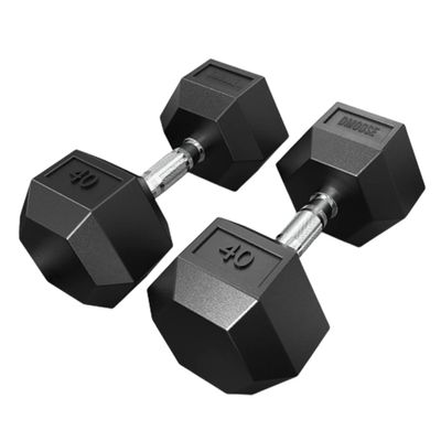 DMoose Hex Dumbbells for Strength Training Exercises, Biceps, Triceps, Chest, Shoulders, Back, Legs - Home Gym for Men and Women - Hexagonal Shape & Solid Cast-Iron Core Pair - 2.5 Lb to 50 Lb