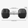 DMoose Hex Dumbbells for Strength Training Exercises, Biceps, Triceps, Chest, Shoulders, Back, Legs - Home Gym for Men and Women - Hexagonal Shape & Solid Cast-Iron Core Pair - 2.5 Lb to 50 Lb view 3