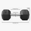 DMoose Hex Dumbbells for Strength Training Exercises, Biceps, Triceps, Chest, Shoulders, Back, Legs - Home Gym for Men and Women - Hexagonal Shape & Solid Cast-Iron Core Pair - 2.5 Lb to 50 Lb view 3