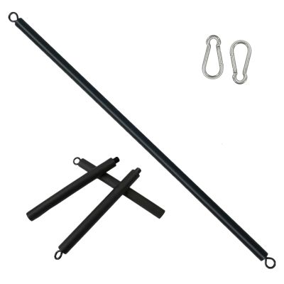 ENLAYER 41Inch Resistance Band Bar for Full Body Workout, Portable Detachable Pilates, with 2 Carabineer Clips, Black