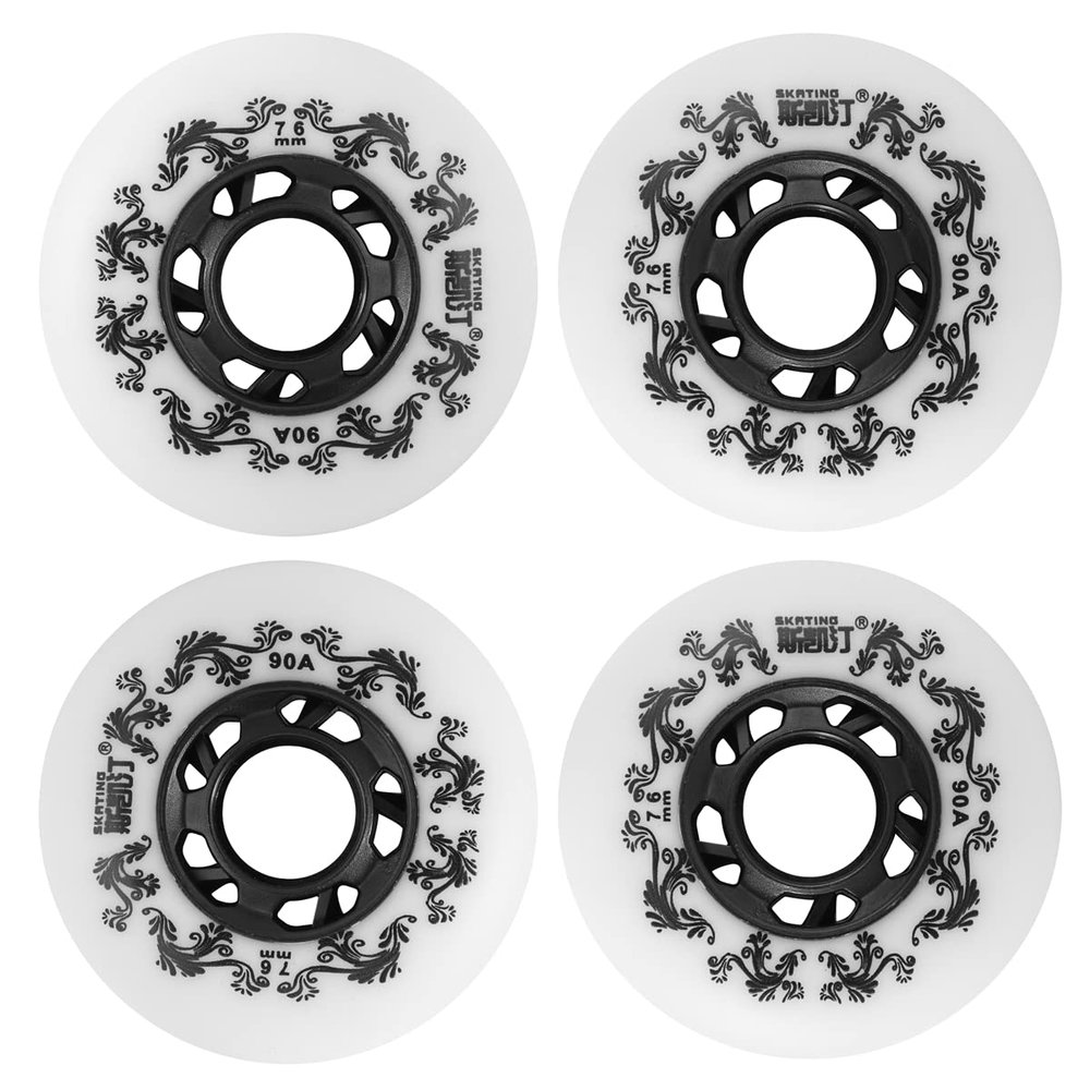 SGARQI 4 Pack Inline Skate Wheels Outdoor 90A Freestyle Durable Tire72mm 76mm 80mm for Choose Hockey