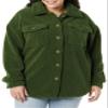 Amazon Essentials Women's Oversized Teddy Sherpa Shirt Jacket, Olive, X-Small view 4