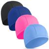 4 pcs Elastic Swim Caps for Both Women & Men & Kids Fabric Durable Non-Waterproof Cloth Swimming Pool Cap Elastic Bathing Cap (Rose Red & Dark Blue&Blue&Black, 4)