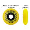 SGARQI 4-Pack Inline Skate Wheels Outdoor 90A Freestyle Durable Tire72mm 76mm 80mm for Choose Hockey Roller Blades Replacement Wheel with Bearings and Aluminum Spacers (72MM,Yellow) view 2