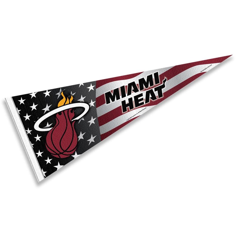 Miami Heat Nation American Stripes Pennant Flag