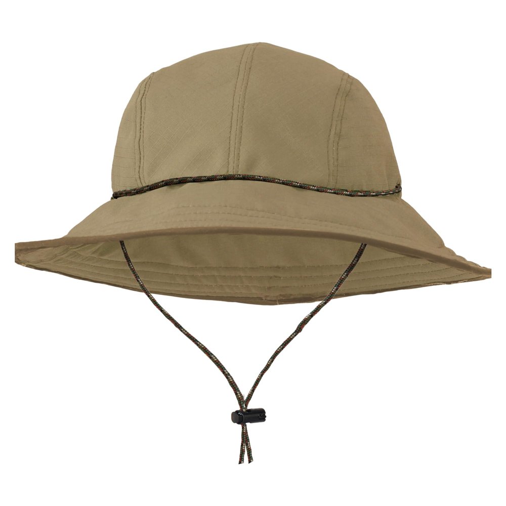 Stormy Kromer The Forager Hat, 100% Cotton Ripstop, Washable, 4-Inch Brim, Adjustable Paracord Neck Strap for Outdoor Adventures, Stone, Medium