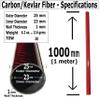 KARBXON - RED - Carbon Fiber Tube - 25mm X 1000mm  (.98 in x 39.4 in)  Hollow Rod Glossy Pure Carbon Fibre Tubes  Lightweight High Strength Shaft - for RC Planes-Drones, Boat DIY Craft Project view 2