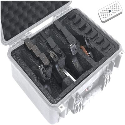 Case Club Foam Only: Fits Pelican 1450-4 Pistol Foam Set with Silica Gel Canister to Help Prevent Rust
