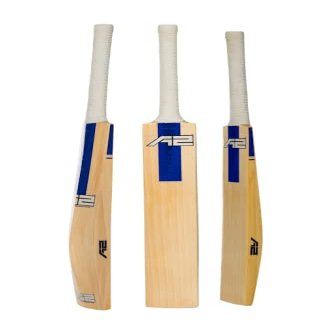 A2 Cricket Zenith Blue Grade-1 English Willow Bats  (2022 Range), Machine-Knocked with Rubber Toe Guard & Bat Cover Included.