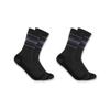 Carhartt Women's Heavyweight Synthetic-Wool Blend Crew Sock 2 Pack, Black, Medium view 1