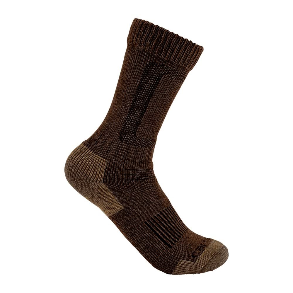 Carhartt Men's Heavyweight Wool Blend Steel Toe Boot Sock, Brown, X-Large