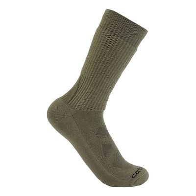 Carhartt Men's SC9700M Midweight Merino Wool Blend Uniform Crew Sock - X-Large - Army Green