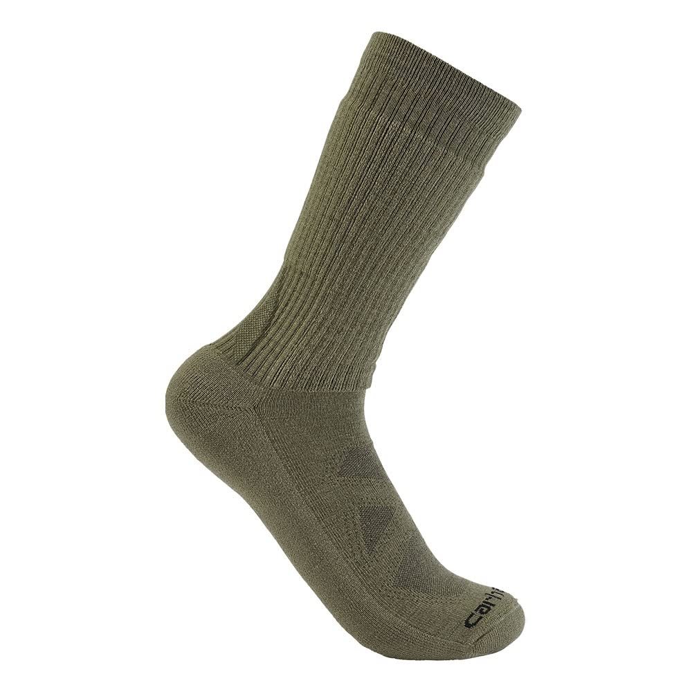 Carhartt Men's SC9700M Midweight Merino Wool Blend Uniform Crew Sock - X-Large - Army Green