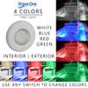 Wave One Marine FLUSH Mount 3" RGBW Internal Driver LED Courtesy Boat Light | RV Accent | Interior Exterior Deck Transom Cockpit T Top | Waterproof IP67 (White Bezel) view 2