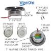 Wave One Marine FLUSH Mount 3" RGBW Internal Driver LED Courtesy Boat Light | RV Accent | Interior Exterior Deck Transom Cockpit T Top | Waterproof IP67 (White Bezel) view 4