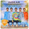 INGEAR Mens UPF 50+ Long Sleeve Sun Shirt  Quick-Dry UV Protection Rash Guard for Fishing, Hiking, Swimming & Outdoor Sports (Shark Camo Red, Medium) view 2