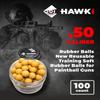 Hawki .50 Cal Training Rubber Balls for Paintball Guns 100 Pack (Yellow) view 2