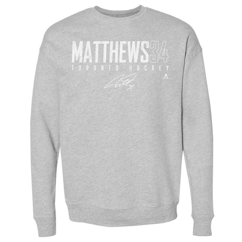 500 LEVEL Auston Matthews Sweatshirt (Crew Sweatshirt, XX-Large, Heather Gray) - Auston Matthews Toronto Elite WHT
