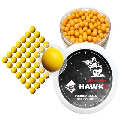 Hawki .43 Cal Training Rubber Balls for Paintball Guns 500 Pack (Yellow)