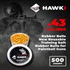 Hawki .43 Cal Training Rubber Balls for Paintball Guns 500 Pack (Yellow) view 2