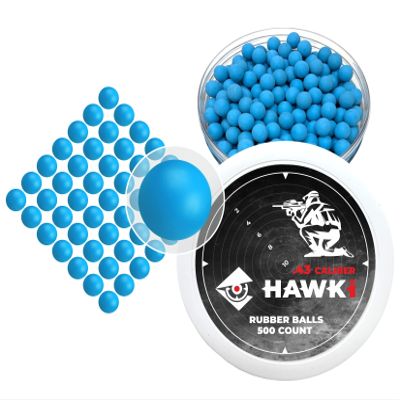 Hawki .43 Cal Training Rubber Balls for Paintball Guns 500 Pack (Blue)