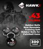 Hawki .43 Cal Training Rubber Balls for Paintball Guns 300 Pack (Black) view 2