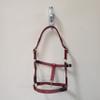 BlazingPaws Vibrania Leather Horse Halter in Two Tone Double Layer Super Soft Premium Distressed Leather with Solid Brass Hardware (Oversize, Cherry) view 3