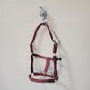 BlazingPaws Vibrania Leather Horse Halter in Two Tone Double Layer Super Soft Premium Distressed Leather with Solid Brass Hardware (Oversize, Cherry) view 4