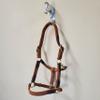 BlazingPaws Vibrania Leather Horse Halter in Two Tone Double Layer Super Soft Premium Distressed Leather with Solid Brass Hardware (Oversize, Tan) view 2