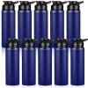 CHENGU 10 Pcs 25oz Reusable Aluminum Water Bottle Bulk Lightweight Outdoor Sports Water Bottles Easy Carry Leak Proof for Travel Gym Camping Hiking Fishing, Snap Lid (Blue) view 1