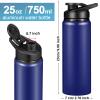 CHENGU 10 Pcs 25oz Reusable Aluminum Water Bottle Bulk Lightweight Outdoor Sports Water Bottles Easy Carry Leak Proof for Travel Gym Camping Hiking Fishing, Snap Lid (Blue) view 2