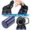 CHENGU 10 Pcs 25oz Reusable Aluminum Water Bottle Bulk Lightweight Outdoor Sports Water Bottles Easy Carry Leak Proof for Travel Gym Camping Hiking Fishing, Snap Lid (Blue) view 3
