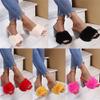 DMBHY Slippers Womens Slip on Fluffy Slippers Chunky Heel Platform Slippers Rhinestone Open Toe Sandals Shoes (Color : Red, Size : 11 US) view 4