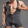 easyforever Men's Camouflage See-Through Mesh Patchwork Tank Top Bodysuit Wrestling Singlet Jumpsuit Leotard Dark Gray A X-Large view 2