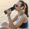Chengu 10 Pcs 25oz Reusable Aluminum Water Bottle Bulk Lightweight Outdoor Sports Water Bottles Easy Carry Leak Proof for Travel Gym Camping Hiking Fishing, Snap Lid (Black) view 3
