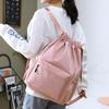 HOLYLUCK Drawstring Backpack Sports Gym Bag Water Resistant String Bag Cinch Sackpack with Side Zipper Pocket for Shopping Sport Yoga -pink view 4