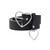 AWAYTR Women Leather Punk Waist Belt - Black PU Leather Body Adjustable Ladies Belts with Heart Buckle for Girls (Black, Fits waist from 26"-30") view 1