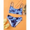 POLG Girls Two Piece Bikini Swimsuits Hawaiian Floral Bathing Suit Kids Beach Swimwear Set 8-14 Years (J-Blue, 10 Years) view 2