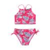 POLG Kids Girls 2 Piece Swimsuit Printed Halter Bikini Top and Short Bottoms Tankini Set Swimwear Bathing Suit (Hot Pink, 13-14 Years) view 1