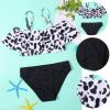 POLG Girls Two Piece Bikini Swimsuits Hawaiian Floral Bathing Suit Kids Beach Swimwear Set 8-14 Years (E-Black, 11-12 Years) view 2