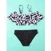 POLG Girls Two Piece Bikini Swimsuits Hawaiian Floral Bathing Suit Kids Beach Swimwear Set 8-14 Years (E-Black, 11-12 Years) view 3