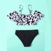 POLG Girls Two Piece Bikini Swimsuits Hawaiian Floral Bathing Suit Kids Beach Swimwear Set 8-14 Years (E-Black, 11-12 Years) view 4