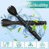Tactical Spork, Tactical Spork Spoon Combo, 3 in 1 Tactical Camping Utensils, Camping Gear & Backpacking Gear, 2 Pack, Black view 3