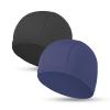2pcs Cloth Swim Caps for Both Women & Men & Kids Fabric Durable Non-Waterproof Elastic Swimming Pool Cap Bathing Cap for Long and Short Hair (Black&Dark Blue) view 1