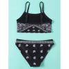 POLG Summer Girls Two Piece Bikini Swimsuits Hawaiian Floral Bathing Suit for Kids Beach Swimwear Set 3-16 Years (D-Black, 13-14 Years) view 3
