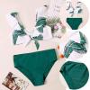 POLG Girls Swimsuits Two Piece Tankini Sets Bathing Suits Summer Beach Tank Top Boyshort Swimwear 8-14 Years (F-Green, 13-14 Years) view 2