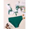 POLG Girls Swimsuits Two Piece Tankini Sets Bathing Suits Summer Beach Tank Top Boyshort Swimwear 8-14 Years (F-Green, 13-14 Years) view 4